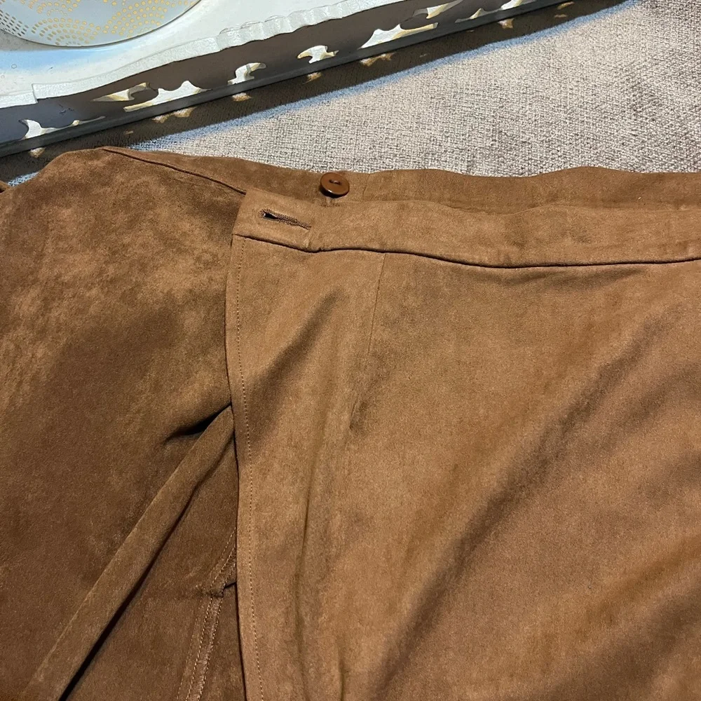 Lulus Light Brown Suede Wrap Skirt - Size Medium